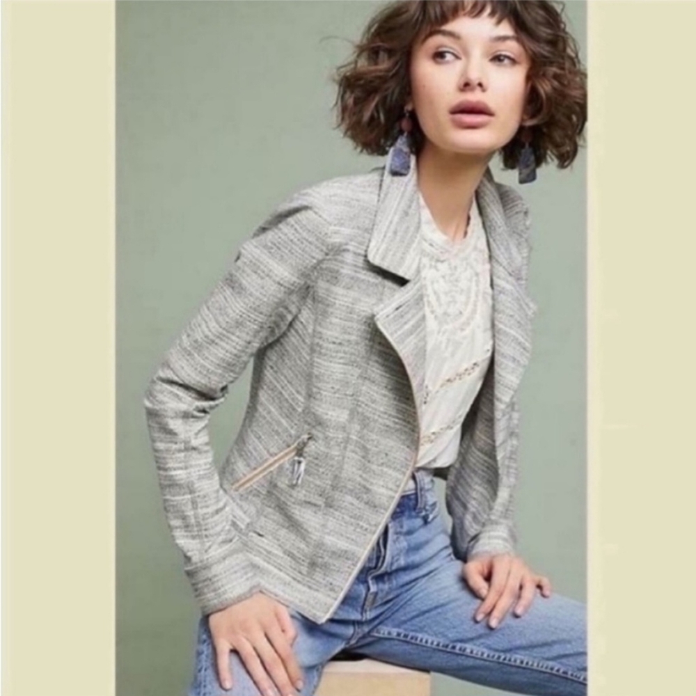 Anthropologie Caitlin Moto Jacket Small - Stretchy!